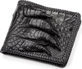 Чоловіче портмоне з натуральної шкіри крокодила чорного кольору CROCODILE LEATHER (024-18004)