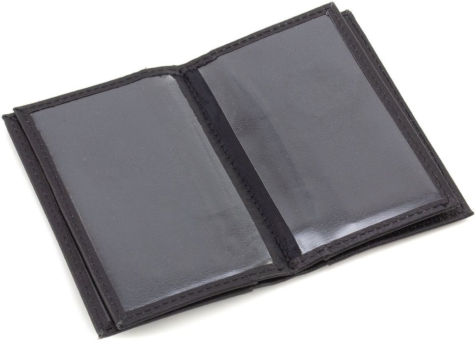 Маленькая кожаная обложка черного цвета под документы ST Leather 1767203
