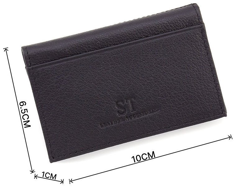 Маленькая кожаная обложка черного цвета под документы ST Leather 1767203 modnotak фото №3
