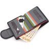 Чорний шкіряний гаманець з хлястиком на магніті ST Leather 1767303 - 7