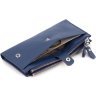 Синий женский кошелек из фактурной кожи на кнопках ST Leather 1767403 - 6