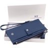 Синий женский кошелек из фактурной кожи на кнопках ST Leather 1767403 - 11