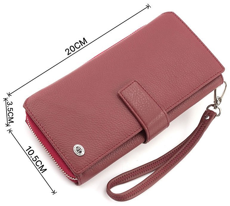 Большой бордовый кошелек из натуральной кожи ST Leather (16507) modnotak фото №3