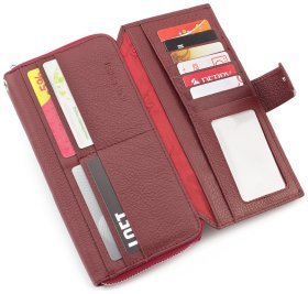 Большой бордовый кошелек из натуральной кожи ST Leather (16507)