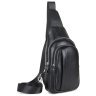 Чоловіча шкіряна сумка-слінг чорного кольору Tiding Bag 77503 - 1