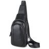 Чоловіча шкіряна сумка-слінг чорного кольору Tiding Bag 77503 - 4