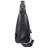 Чоловіча шкіряна сумка-слінг чорного кольору Tiding Bag 77503 - 5
