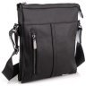 Повседневная мужская сумка-планшет на плечо из гладкой кожи черного цвета Tiding Bag 77603 - 1