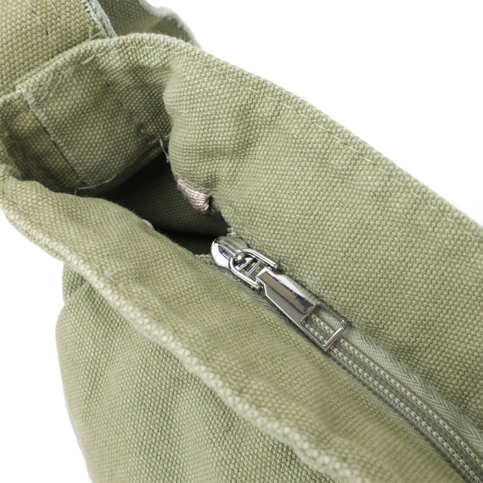 Повседневная вместительная текстильная женская сумка фисташкового цвета через плечо Vintage 97603 modnotak фото №3