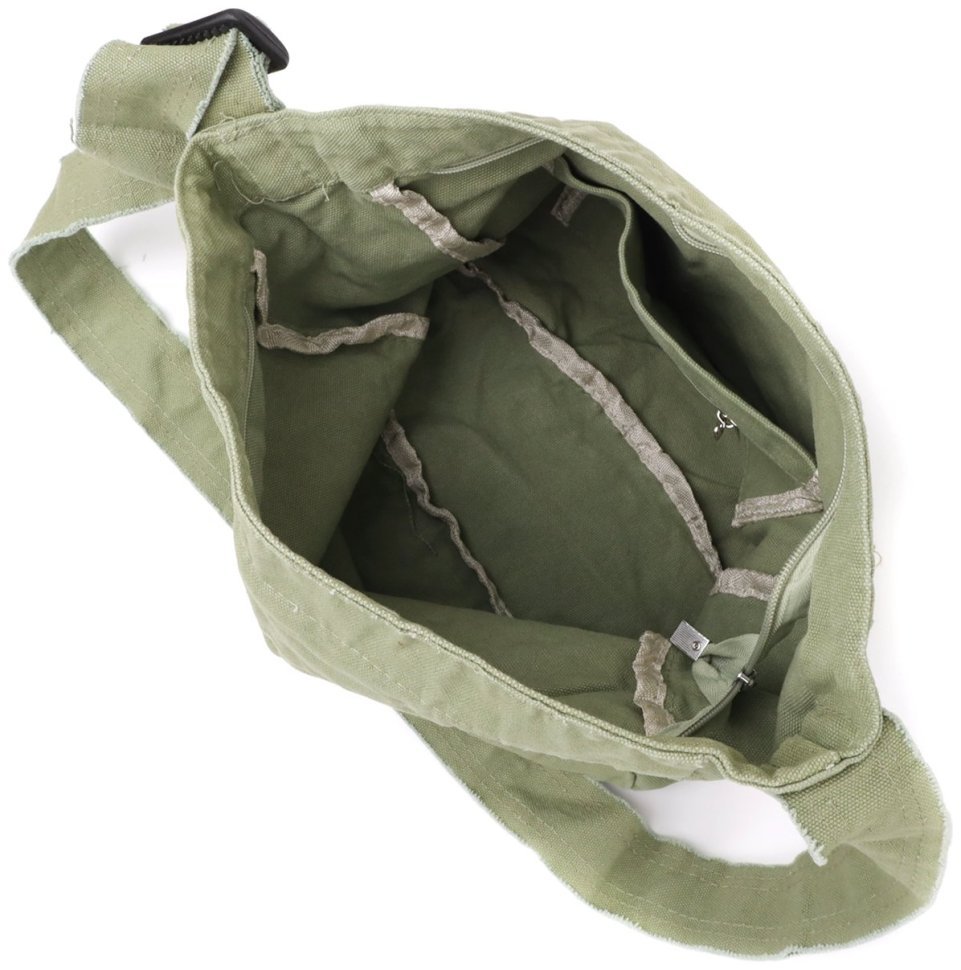 Повседневная вместительная текстильная женская сумка фисташкового цвета через плечо Vintage 97603 modnotak фото №4