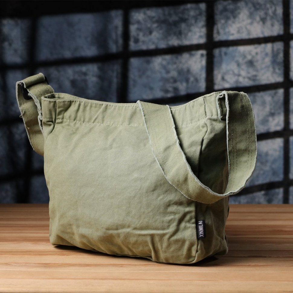 Повседневная вместительная текстильная женская сумка фисташкового цвета через плечо Vintage 97603 modnotak фото №7