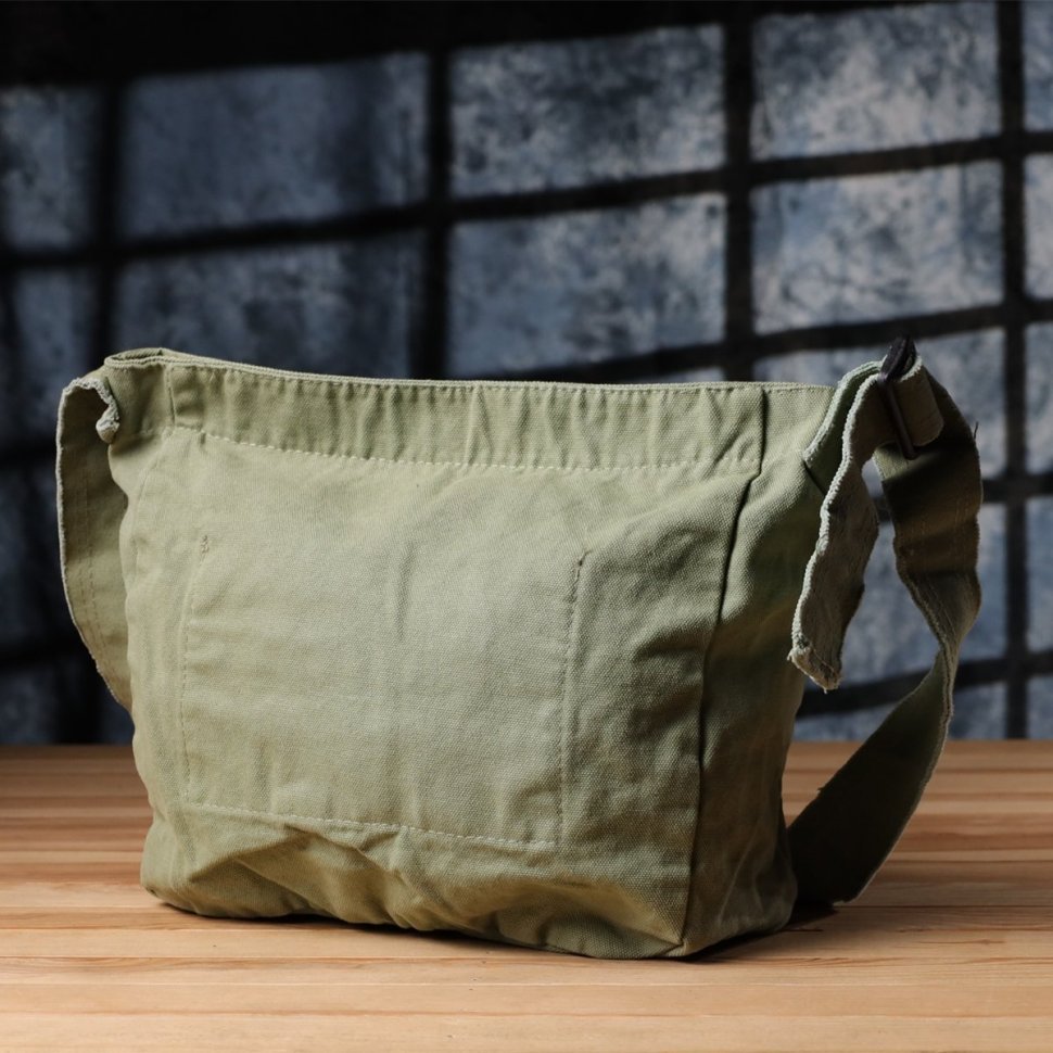 Повседневная вместительная текстильная женская сумка фисташкового цвета через плечо Vintage 97603 modnotak фото №8