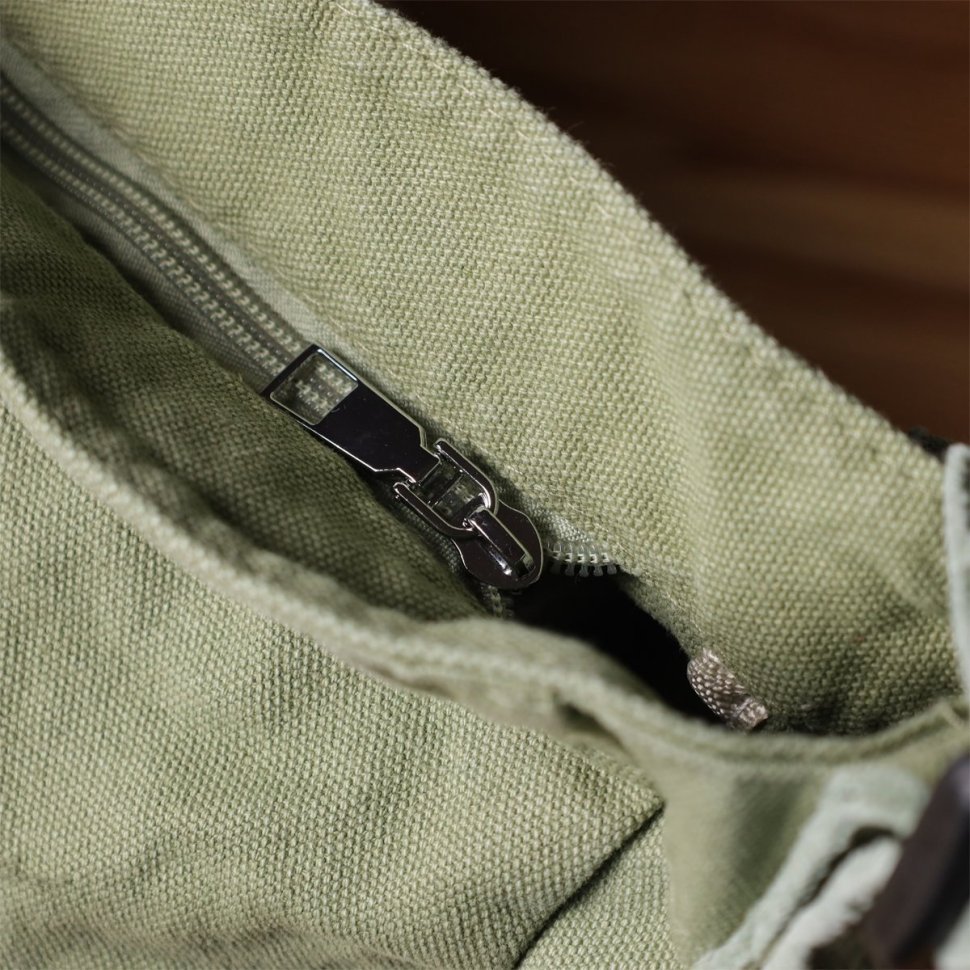 Повседневная вместительная текстильная женская сумка фисташкового цвета через плечо Vintage 97603 modnotak фото №9