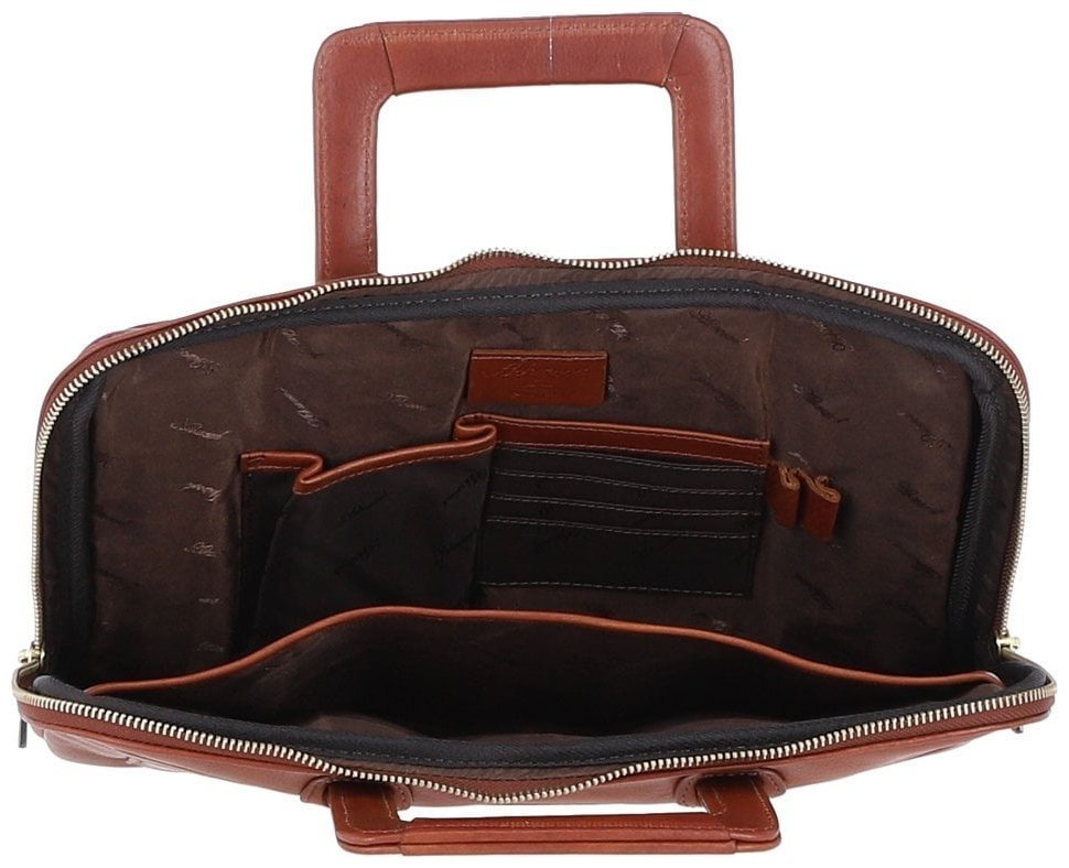 Качественная мужская сумка из натуральной кожи для ноутбука до 13" Ashwood PL45 Tan 97803 коричневого цвета фото №5 Качественная мужская сумка из натуральной кожи для ноутбука до 13" Ashwood PL45 Tan 97803 коричневого цвета modnotak фото №5