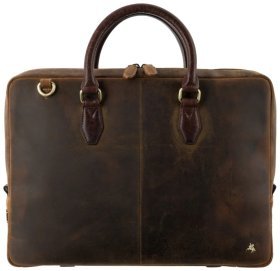 Мужская сумка из винтажной кожи для ноутбука до 13" Visconti ML50 Carl коричневого цвета 108003