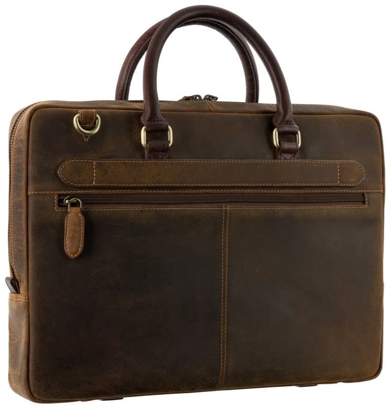 Мужская сумка из винтажной кожи для ноутбука до 13" Visconti ML50 Carl коричневого цвета 108003 modnotak фото №4