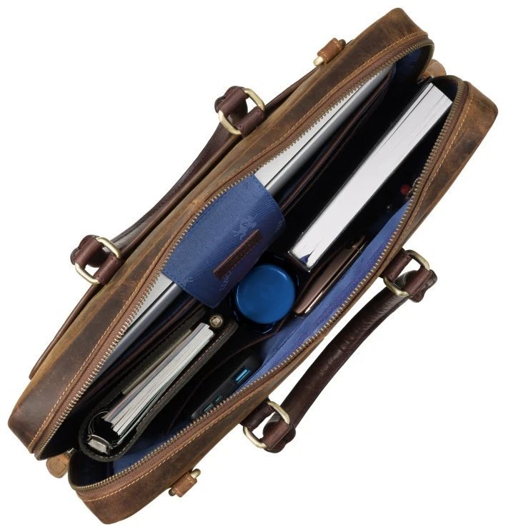 Мужская сумка из винтажной кожи для ноутбука до 13" Visconti ML50 Carl коричневого цвета 108003 modnotak фото №6