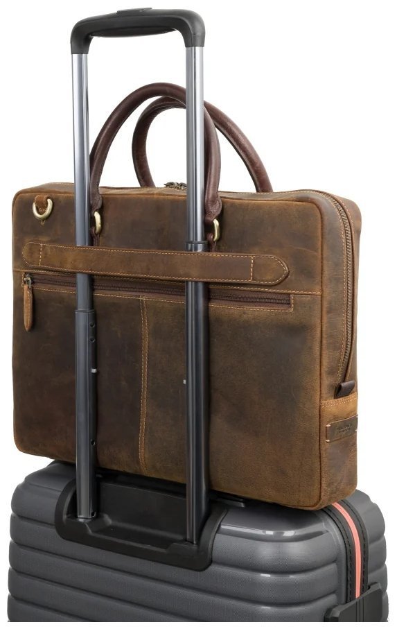 Мужская сумка из винтажной кожи для ноутбука до 13" Visconti ML50 Carl коричневого цвета 108003 modnotak фото №7