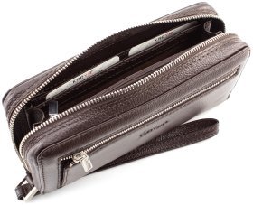 Кожаный клатч на молнии для делового мужчины KARYA (0670-39)