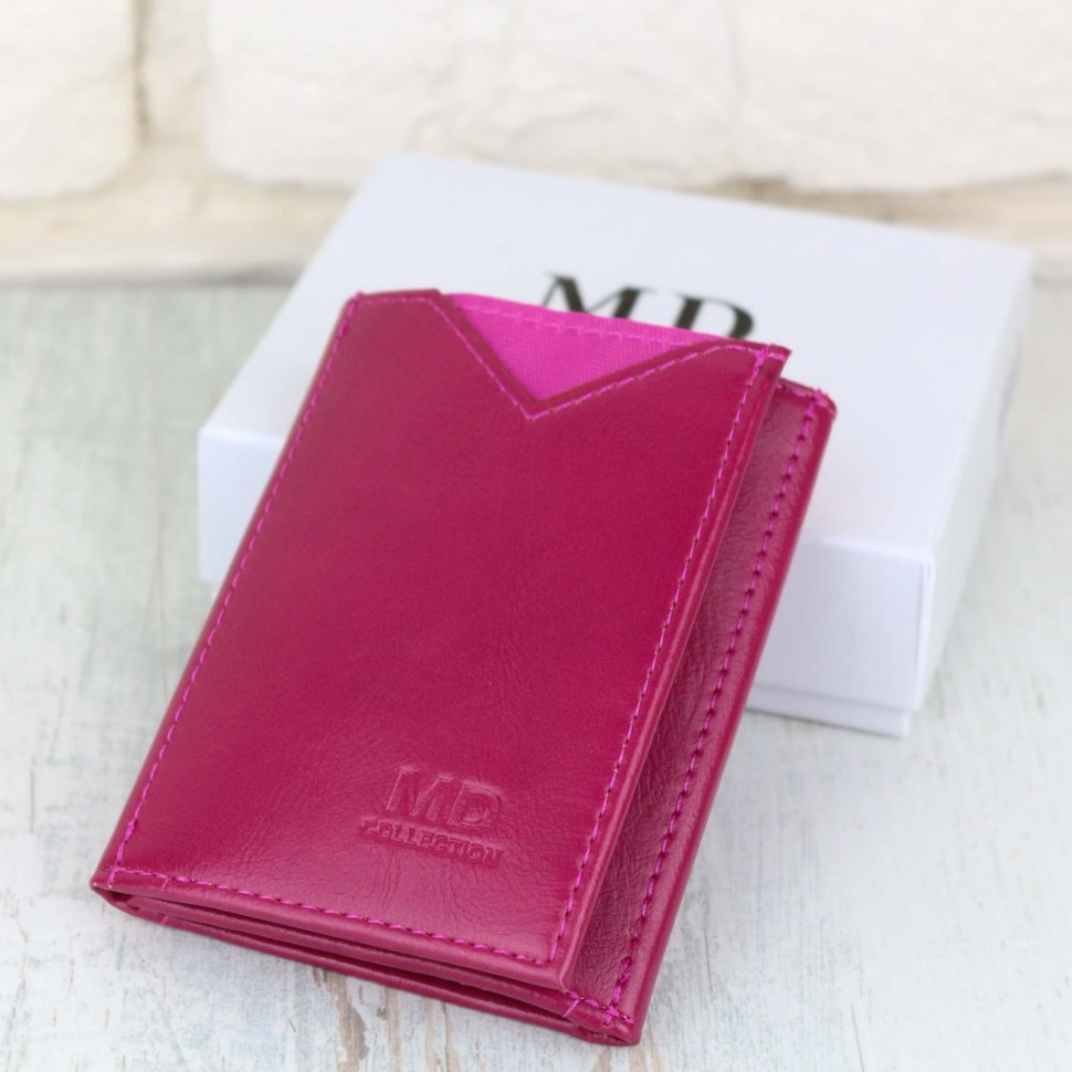 Красивий жіночий гаманець мініатюрного розміру в рожевому кольорі зі шкірозамінника MD Leather (21514)