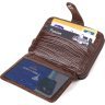 Коричневий гаманець маленького розміру з натуральної шкіри фактурної CANPELLINI (2421493) - 4
