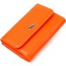 Жіночий помаранчевий гаманець із натуральної шкіри флотар на кнопці CANPELLINI (2421594) - 1