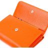 Женский оранжевый кошелек из натуральной кожи флотар на кнопке CANPELLINI (2421594) - 3