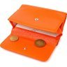 Женский оранжевый кошелек из натуральной кожи флотар на кнопке CANPELLINI (2421594) - 5