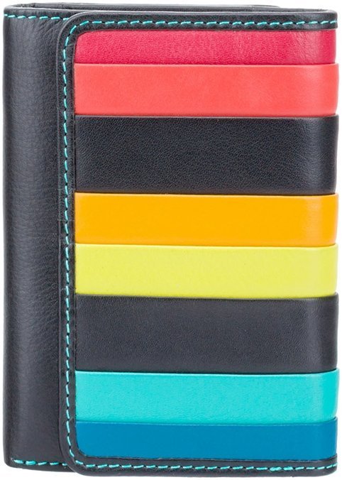 Невеликий жіночий гаманець з натуральної шкіри з різнокольоровими смужками та RFID-захистом Visconti Halki 69003