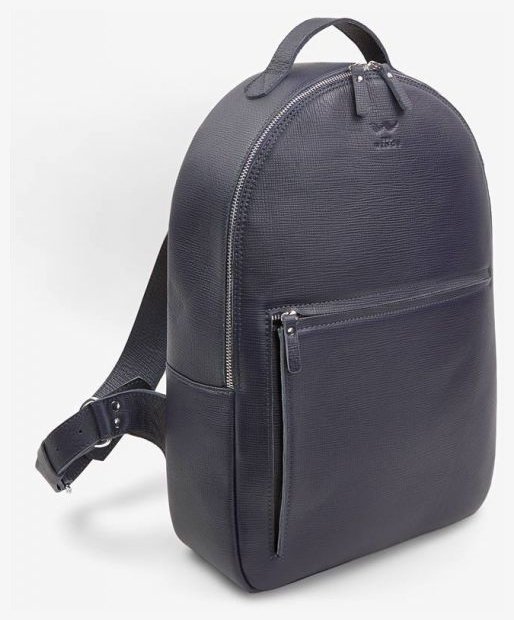 Темно-синий городской рюкзак из натуральной кожи сафьяно - BlankNote Groove L 79003