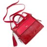Красная женская сумка из натуральной кожи среднего размера KARYA (19623) УЦЕНКА! - 5