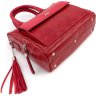 Красная женская сумка из натуральной кожи среднего размера KARYA (19623) УЦЕНКА! - 6
