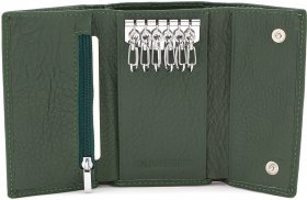 Темно-зеленая ключница из качественной кожи на кнопках ST Leather (14026) - 2