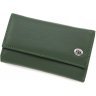 Темно-зеленая ключница из качественной кожи на кнопках ST Leather (14026) - 1