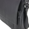 Черная горизонтальная мужская сумка-мессенджер из натуральной кожи флотар Tom Stone (10989) - 6