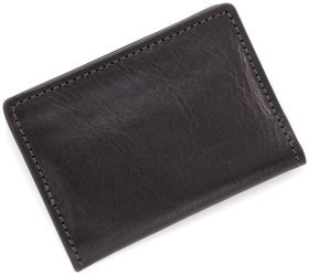 Черная обложка для ID-паспорта из гладкой кожи Grande Pelle (15432)