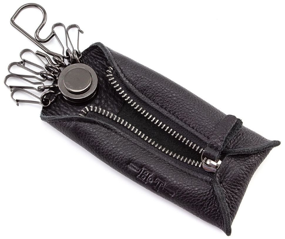 Черная кожаная ключница для маленьких ключей H.T Leather (16739)