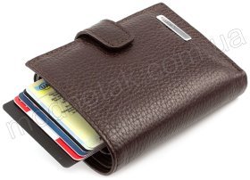 Кожаный картхолдер коричневого цвета KARYA (058-39)