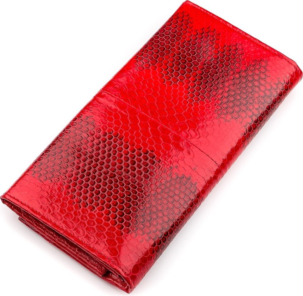 Червоний жіночий гаманець зі шкіри морської змії SEA SNAKE LEATHER (024-18278)