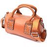 Горизонтальна жіноча сумка з натуральної шкіри коричневого кольору з двома ручками Vintage 2422367 - 1