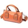 Горизонтальна жіноча сумка з натуральної шкіри коричневого кольору з двома ручками Vintage 2422367 - 2
