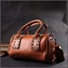 Горизонтальна жіноча сумка з натуральної шкіри коричневого кольору з двома ручками Vintage 2422367 - 7