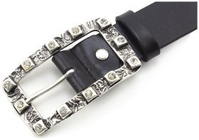 Узкий женский ремень под брюки из итальянской кожи с массивной пряжкой Gherardini 35266