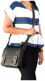 Темно-коричневая сумка-мессенджер из натуральной кожи крейзи хорс на плечо Visconti Rumba 70704