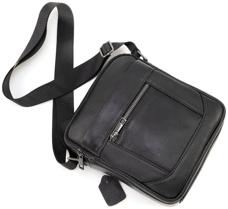 Мужская небольшая кожаная наплечная сумка черного цвета Leather Collection 90804 фото №5 Мужская небольшая кожаная наплечная сумка черного цвета Leather Collection 90804 modnotak фото №5