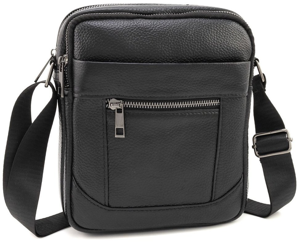 Мужская небольшая кожаная наплечная сумка черного цвета Leather Collection 90804 фото №1 Мужская небольшая кожаная наплечная сумка черного цвета Leather Collection 90804 modnotak фото №1
