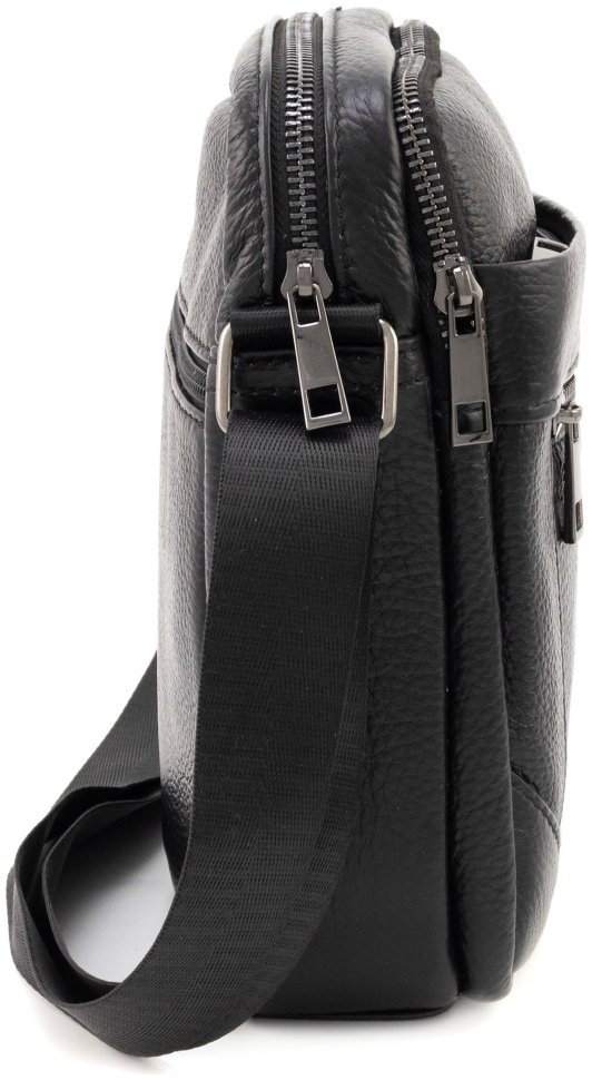 Мужская небольшая кожаная наплечная сумка черного цвета Leather Collection 90804 фото №2 Мужская небольшая кожаная наплечная сумка черного цвета Leather Collection 90804 modnotak фото №2