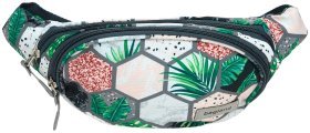Сумка бананка із прогумованого текстилю з принтом рослин (поясна сумка) Bagland 111404