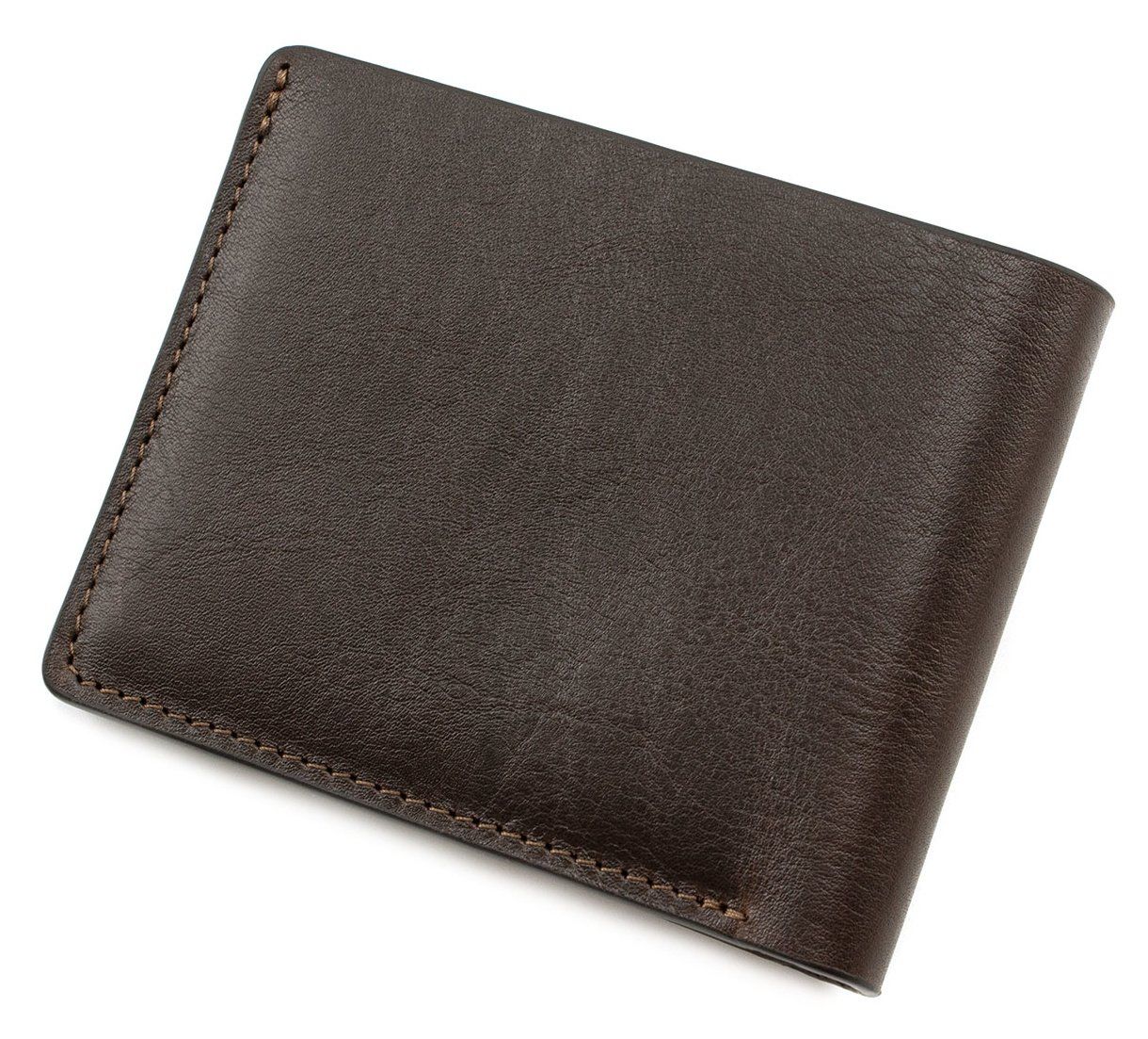 Темно-коричневое мужское портмоне без застежки Grande Pelle (13239)