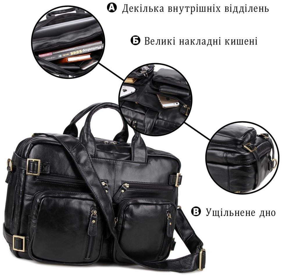 Функціональна чоловіча сумка трансформер з кишенями VINTAGE STYLE (14219) фото №11 Функціональна чоловіча сумка трансформер з кишенями VINTAGE STYLE (14219) modnotak фото №11